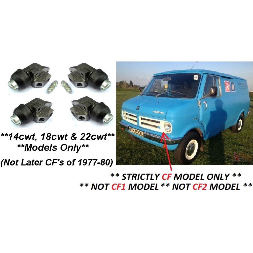 FRONT BRAKE WHEEL CYLINDERS x4 (Bedford CF Van) (**14,18 & 22 cwt Only**) (**1969- 77 Only**)